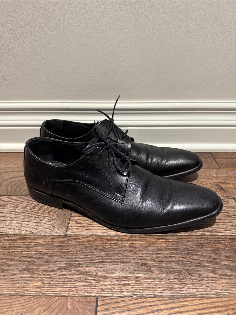 Men's Italian Black Leather Dress Shoes